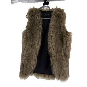 Donna Salyers' Fabulous Furs‎ Ladies Brown Faux Fox Fur Vest Size Small